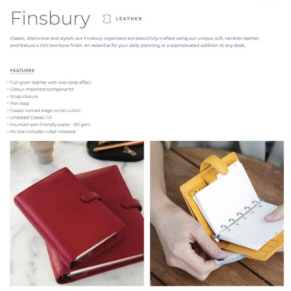 NWT FiloFAX Finsbury Black Leather Personal Organizer - Picture 11 of 16